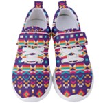 Pastel shapes rows on a purple background                                                                Women s Velcro Strap Shoes