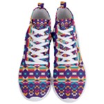 Pastel shapes rows on a purple background                                                                  Men s Lightweight High Top Sneakers