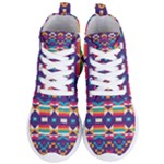 Pastel shapes rows on a purple background                                                                  Women s Lightweight High Top Sneakers