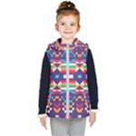 Pastel shapes rows on a purple background                                                                  Kid s Hooded Puffer Vest