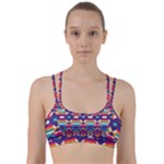 Pastel shapes rows on a purple background                                                                      Line Them Up Sports Bra