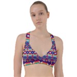 Pastel shapes rows on a purple background                                                                       Sweetheart Sports Bra