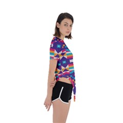 Asymmetrical Short Sleeve Sports T-Shirt 