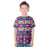 Pastel shapes rows on a purple background                                                                   Kid s Cotton Tee