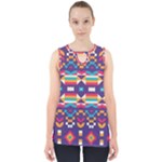 Pastel shapes rows on a purple background                                                                   Cut Out Tank Top