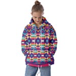 Pastel shapes rows on a purple background                            Kids  Oversized Hoodie