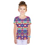 Pastel shapes rows on a purple background                                                                    Kids  One Piece Tee