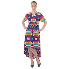 Front Wrap High Low Dress 