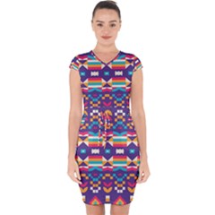 Capsleeve Drawstring Dress  