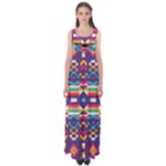 Pastel shapes rows on a purple background                                                                   Empire Waist Maxi Dress