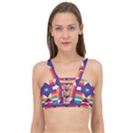 Pastel shapes rows on a purple background                                                                 Cage Up Bikini Top