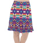 Pastel shapes rows on a purple background                                                                      Fishtail Chiffon Skirt