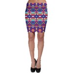 Pastel shapes rows on a purple background                                                                   Bodycon Skirt