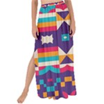 Pastel shapes rows on a purple background                                                                 Maxi Chiffon Tie-Up Sarong