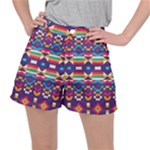 Pastel shapes rows on a purple background                                                                  Stretch Ripstop Shorts