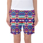 Pastel shapes rows on a purple background                                                                  Women s Basketball Shorts