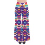 Pastel shapes rows on a purple background                                                                  Women s Chic Palazzo Pants