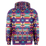 Pastel shapes rows on a purple background                                                                   Men s Pullover Hoodie