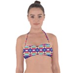 Pastel shapes rows on a purple background                                                                   Halter Bandeau Bikini Top