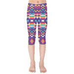 Pastel shapes rows on a purple background                                                                  Kids  Capri Leggings