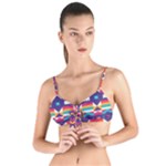 Pastel shapes rows on a purple background                                                                 Tie Up Cut Bikini Top