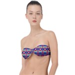 Pastel shapes rows on a purple background                                                                 Classic Bandeau Bikini Top