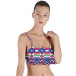 Pastel shapes rows on a purple background                                                                   Layered Top Bikini Top