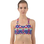 Pastel shapes rows on a purple background                                                                   Back Web Sports Bra