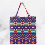 Pastel shapes rows on a purple background                                                                   Grocery Tote Bag