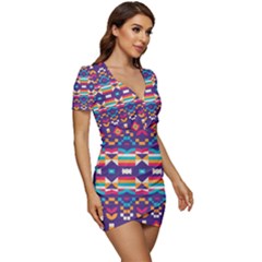 Low Cut Cap Sleeve Mini Dress 