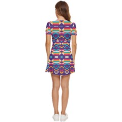 V-Neck High Waist Chiffon Mini Dress 