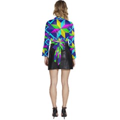 Long Sleeve Tie Back Satin Wrap Top 