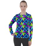 Colorful stars pattern                                                                   Women s Pique Long Sleeve Tee