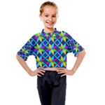 Colorful stars pattern                                                                   Kids Mock Neck Tee