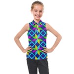 Colorful stars pattern                                                                   Kids  Sleeveless Polo Tee