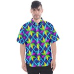 Colorful stars pattern                                                                   Men s Short Sleeve Shirt