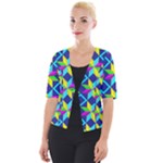 Colorful stars pattern                                                                  Cropped Button Cardigan