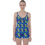 Colorful stars pattern                                                                    Tie Front Two Piece Tankini