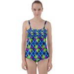 Colorful stars pattern                                                                    Twist Front Tankini Set
