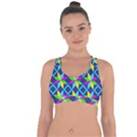 Colorful stars pattern                                                                        Cross String Back Sports Bra