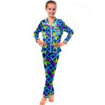 Colorful stars pattern                                Kid s Satin Long Sleeve Pajamas Set