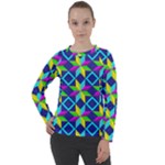 Colorful stars pattern           Women s Long Sleeve Raglan Tee