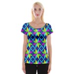 Colorful stars pattern                                                                     Women s Cap Sleeve Top