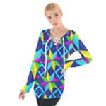 Colorful stars pattern                                                                      Women s Tie Up Tee