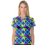 Colorful stars pattern                                                                     V-Neck Sport Mesh Tee