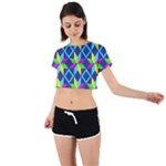 Colorful stars pattern                                                                     Tie Back Short Sleeve Crop Tee