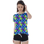 Colorful stars pattern                                                                     Short Sleeve Foldover Tee