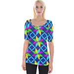 Colorful stars pattern                                                                     Wide Neckline Tee