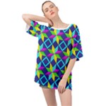 Colorful stars pattern                                                                   Oversized Chiffon Top