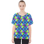 Colorful stars pattern                                                                    V-Neck Dolman Drape Top